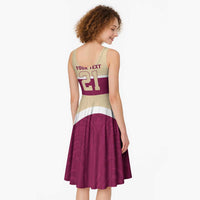 Queensland Samoa Custom Midi Dress Maroon Pacific Polynesian Tribal Pattern - Polynesian Pride