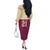 Queensland Samoa Custom Off The Shoulder Long Sleeve Dress Maroon Pacific Polynesian Tribal Pattern