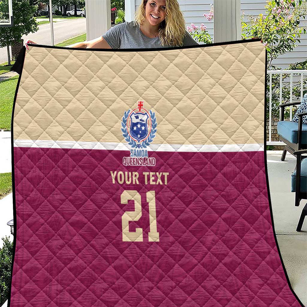 Queensland Samoa Custom Quilt Maroon Pacific Polynesian Tribal Pattern LT9 Maroon - Polynesian Pride