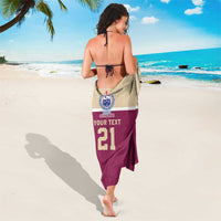 Queensland Samoa Custom Sarong Maroon Pacific Polynesian Tribal Pattern