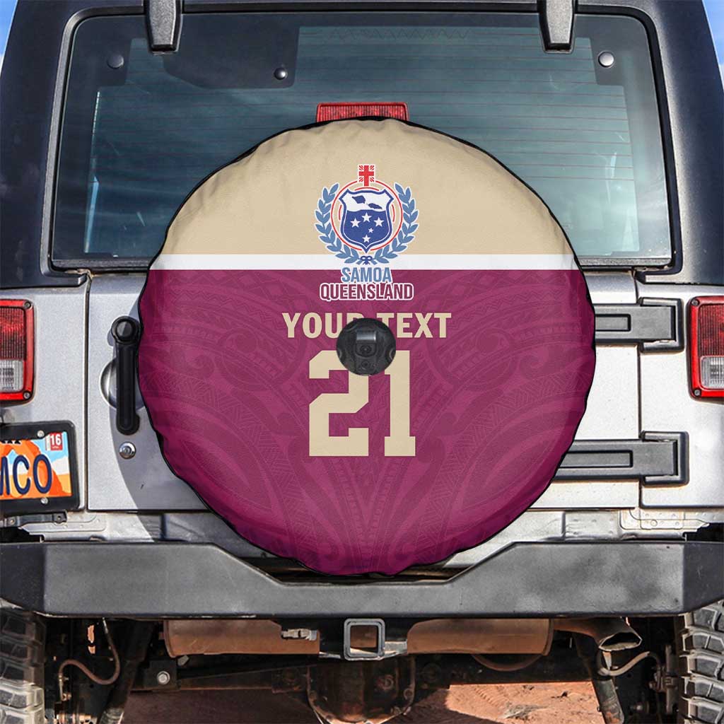Queensland Samoa Custom Spare Tire Cover Maroon Pacific Polynesian Tribal Pattern LT9 Maroon - Polynesian Pride