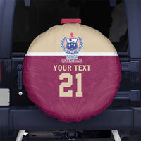 Queensland Samoa Custom Spare Tire Cover Maroon Pacific Polynesian Tribal Pattern LT9 No hole Maroon - Polynesian Pride