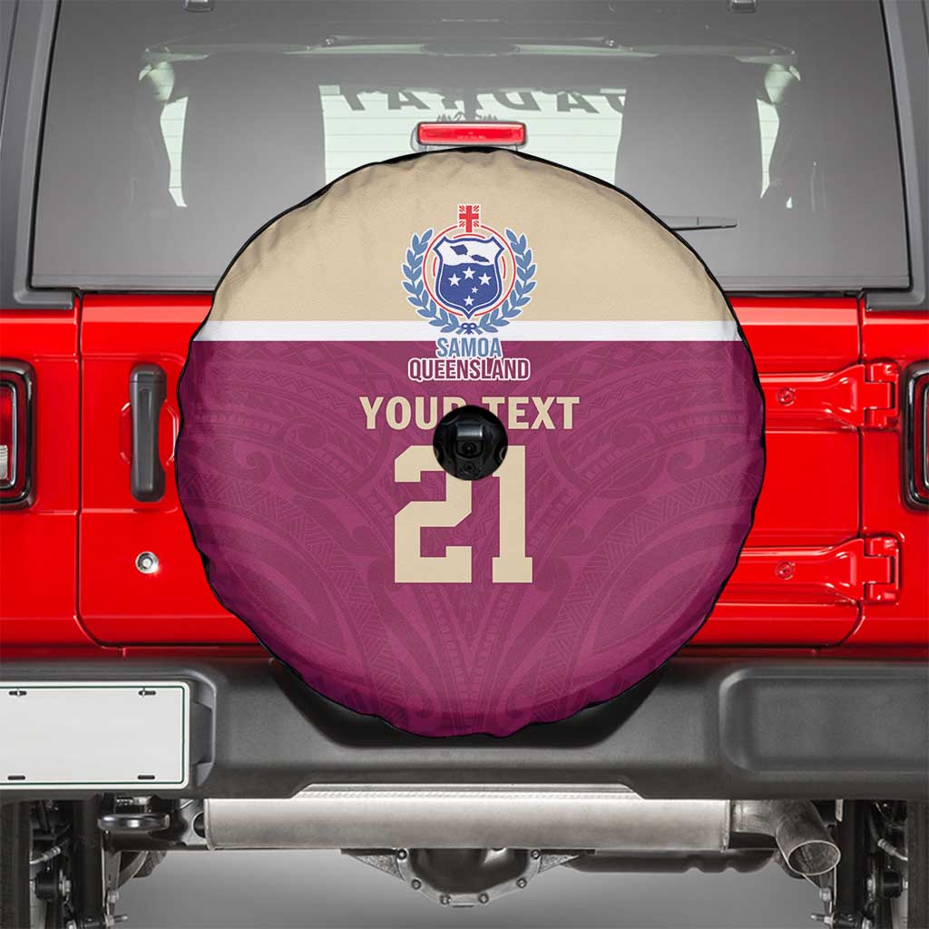 Queensland Samoa Custom Spare Tire Cover Maroon Pacific Polynesian Tribal Pattern LT9 - Polynesian Pride