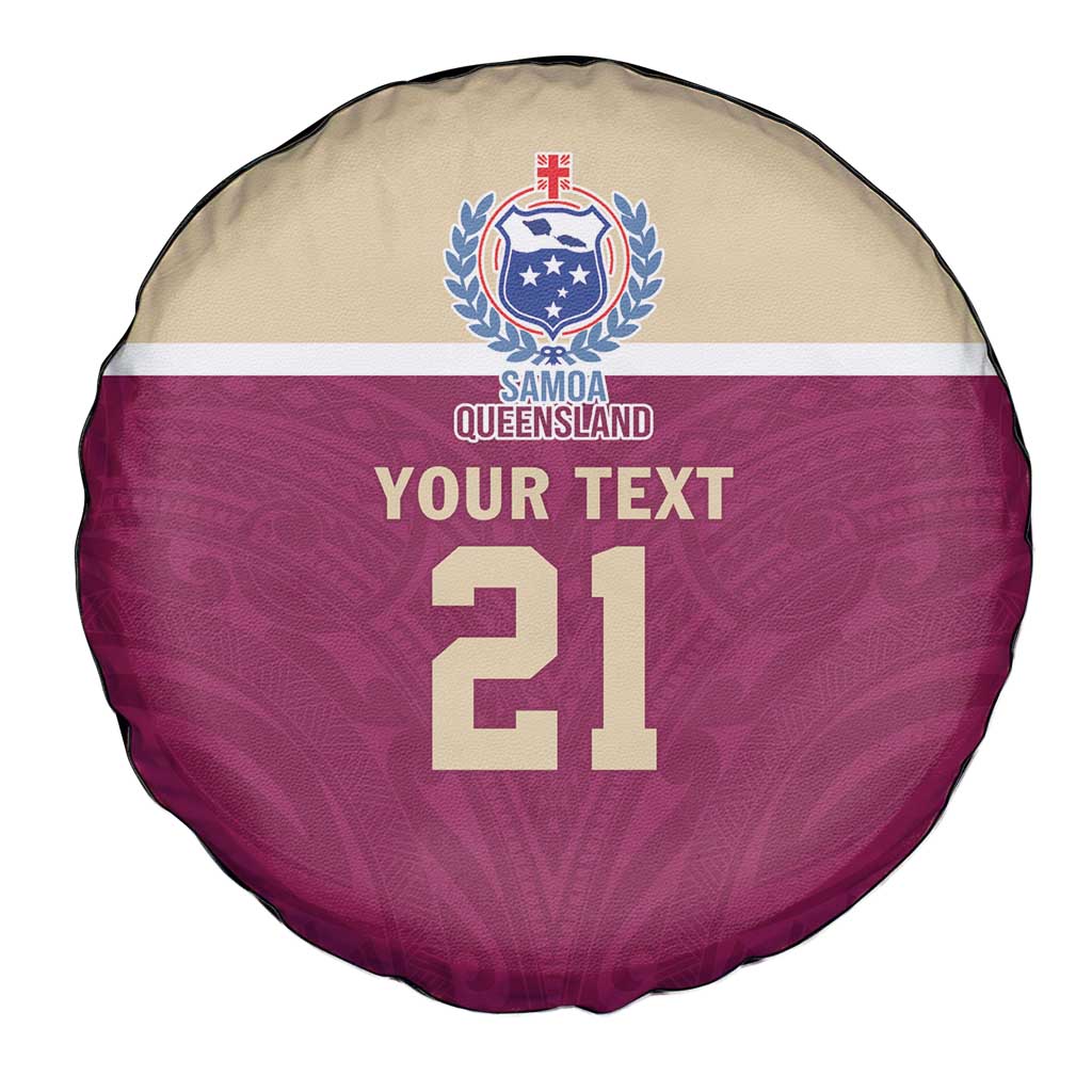 Queensland Samoa Custom Spare Tire Cover Maroon Pacific Polynesian Tribal Pattern LT9 - Polynesian Pride