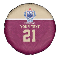 Queensland Samoa Custom Spare Tire Cover Maroon Pacific Polynesian Tribal Pattern LT9 - Polynesian Pride