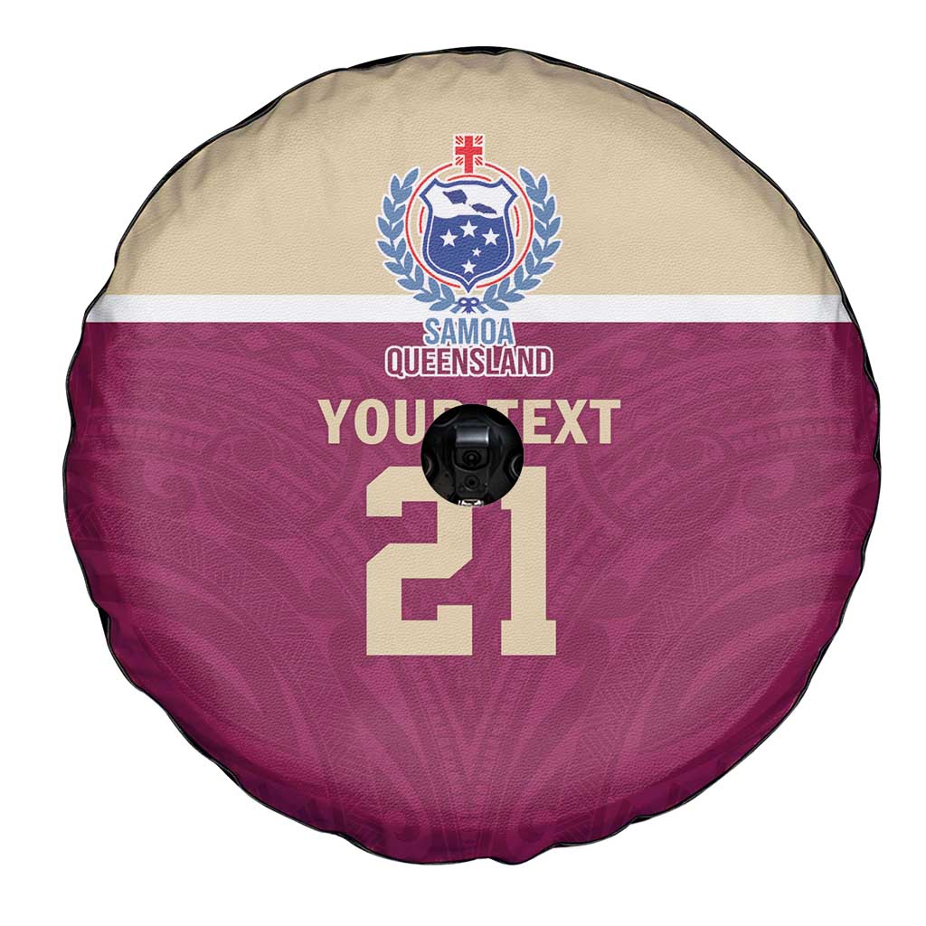 Queensland Samoa Custom Spare Tire Cover Maroon Pacific Polynesian Tribal Pattern LT9 - Polynesian Pride