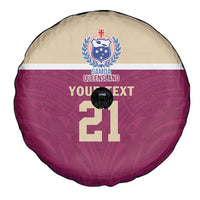 Queensland Samoa Custom Spare Tire Cover Maroon Pacific Polynesian Tribal Pattern LT9 - Polynesian Pride