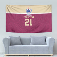 Queensland Samoa Custom Tapestry Maroon Pacific Polynesian Tribal Pattern