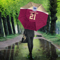 Queensland Samoa Custom Umbrella Maroon Pacific Polynesian Tribal Pattern - Polynesian Pride
