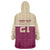 Queensland Samoa Custom Wearable Blanket Hoodie Maroon Pacific Polynesian Tribal Pattern
