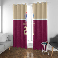 Queensland Samoa Custom Window Curtain Maroon Pacific Polynesian Tribal Pattern