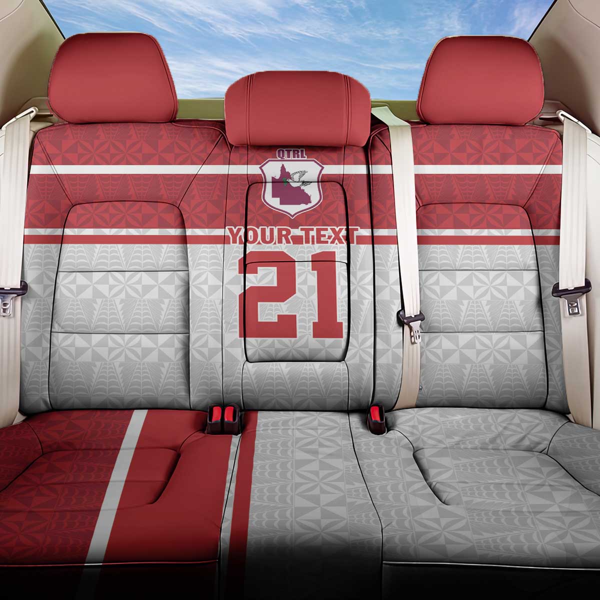 Queensland Tonga Custom Back Car Seat Cover QLD with Tongan Ngatu Pattern