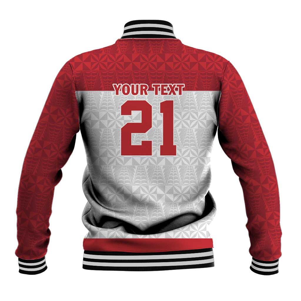 Queensland Tonga Custom Baseball Jacket QLD with Tongan Ngatu Pattern