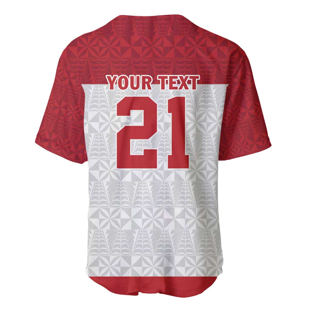 Queensland Tonga Custom Baseball Jersey QLD with Tongan Ngatu Pattern