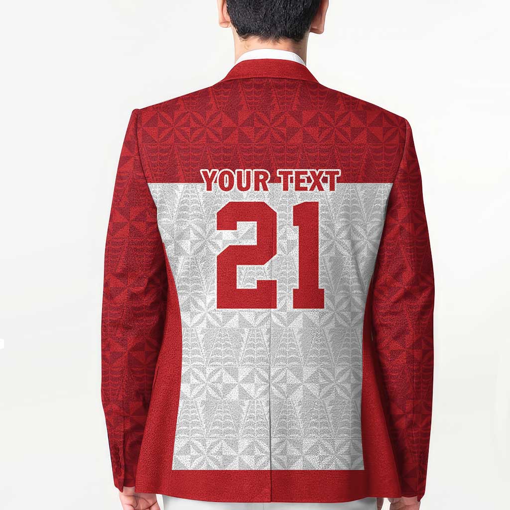 Queensland Tonga Custom Blazer QLD with Tongan Ngatu Pattern - Polynesian Pride