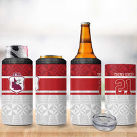 Queensland Tonga Custom 4 in 1 Can Cooler Tumbler QLD with Tongan Ngatu Pattern