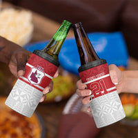 Queensland Tonga Custom 4 in 1 Can Cooler Tumbler QLD with Tongan Ngatu Pattern