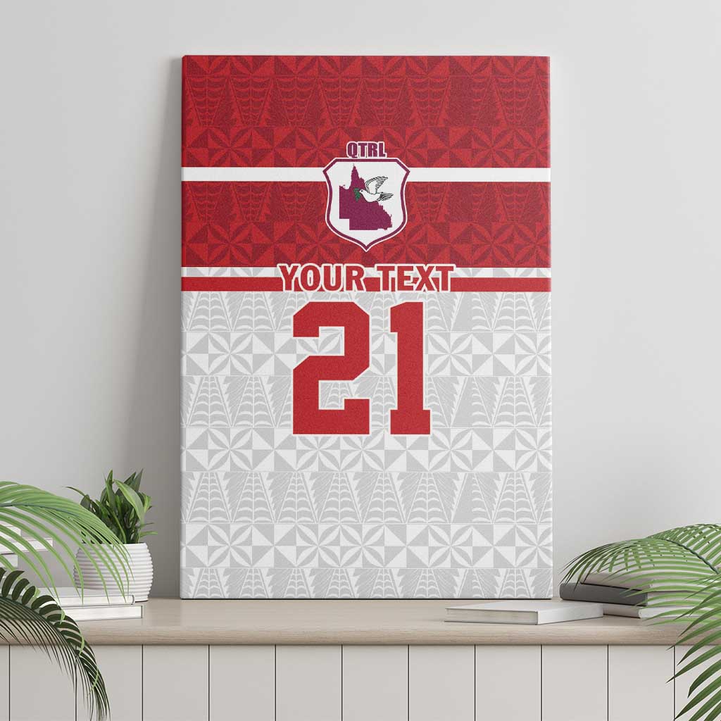 Queensland Tonga Custom Canvas Wall Art QLD with Tongan Ngatu Pattern