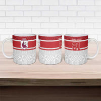 Queensland Tonga Custom Ceramic Mug QLD with Tongan Ngatu Pattern - Polynesian Pride