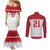 Queensland Tonga Custom Couples Matching Mermaid Dress and Long Sleeve Button Shirt QLD with Tongan Ngatu Pattern
