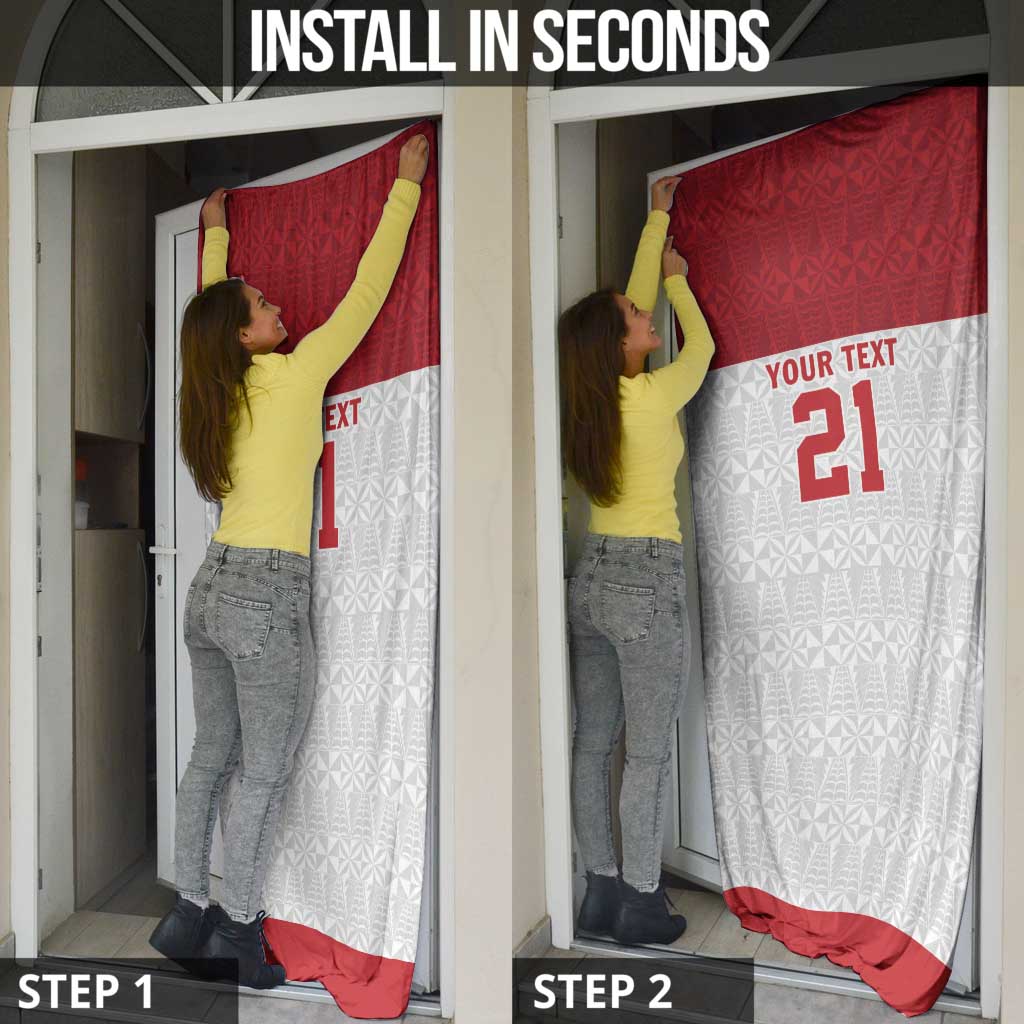 Queensland Tonga Custom Door Cover QLD with Tongan Ngatu Pattern - Polynesian Pride