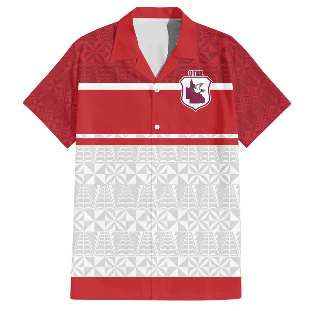 Queensland Tonga Custom Family Matching Long Sleeve Bodycon Dress and Hawaiian Shirt QLD with Tongan Ngatu Pattern
