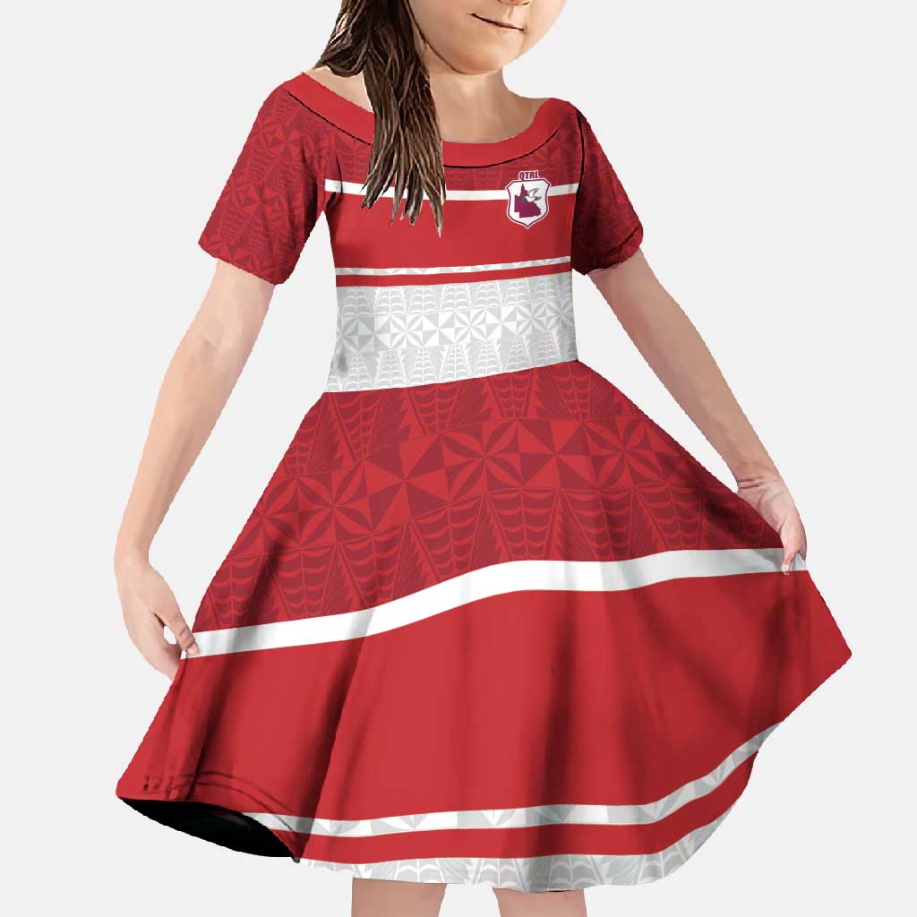 Queensland Tonga Custom Family Matching Short Sleeve Bodycon Dress and Hawaiian Shirt QLD with Tongan Ngatu Pattern