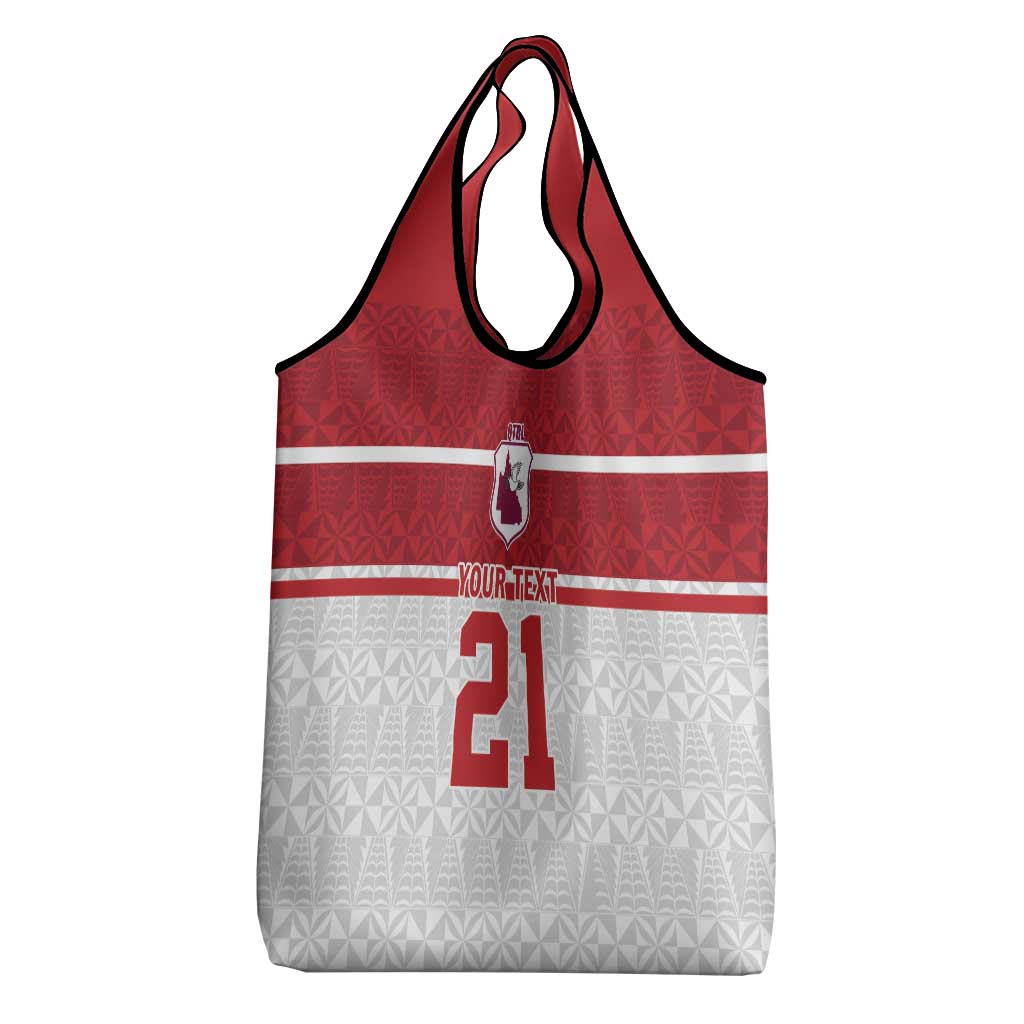 Queensland Tonga Custom Grocery Bag QLD with Tongan Ngatu Pattern