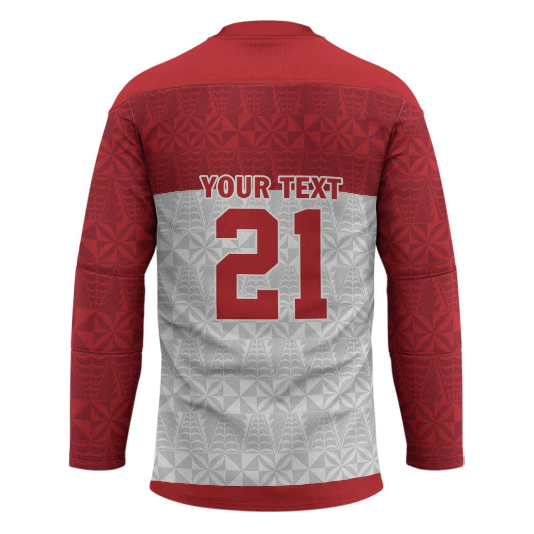 Queensland Tonga Custom Hockey Jersey QLD with Tongan Ngatu Pattern - Polynesian Pride
