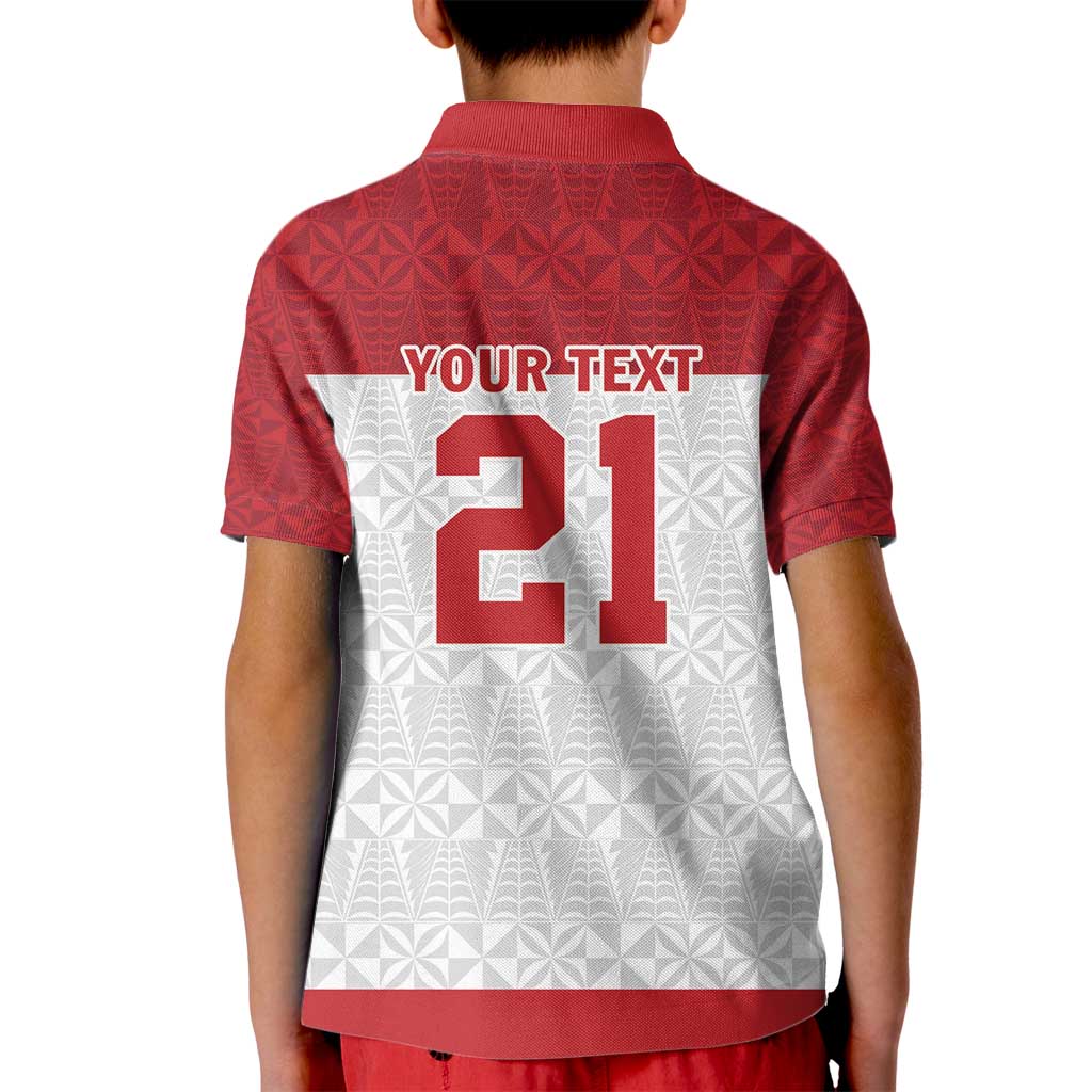 Queensland Tonga Custom Kid Polo Shirt QLD with Tongan Ngatu Pattern