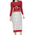 Queensland Tonga Custom Long Sleeve Bodycon Dress QLD with Tongan Ngatu Pattern