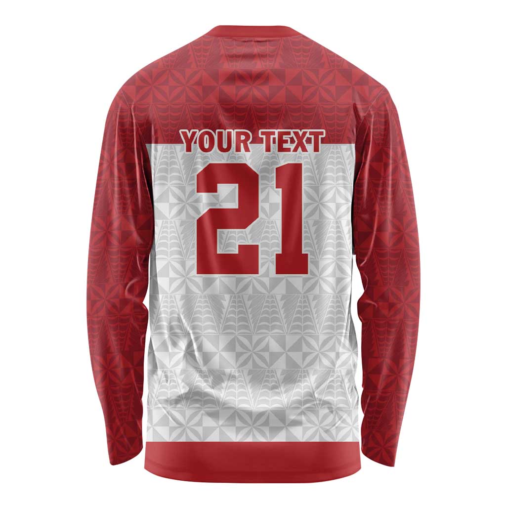 Queensland Tonga Custom Long Sleeve Shirt QLD with Tongan Ngatu Pattern