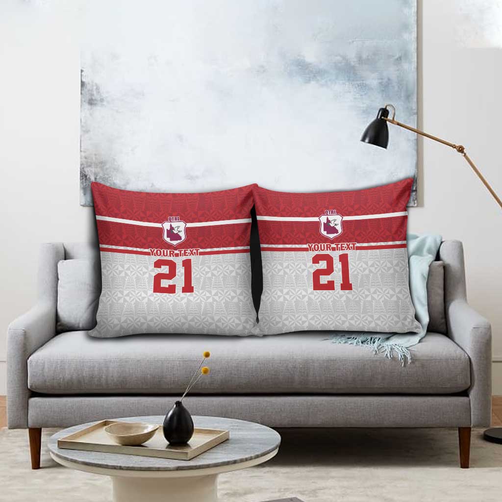 Queensland Tonga Custom Pillow Cover QLD with Tongan Ngatu Pattern - Polynesian Pride