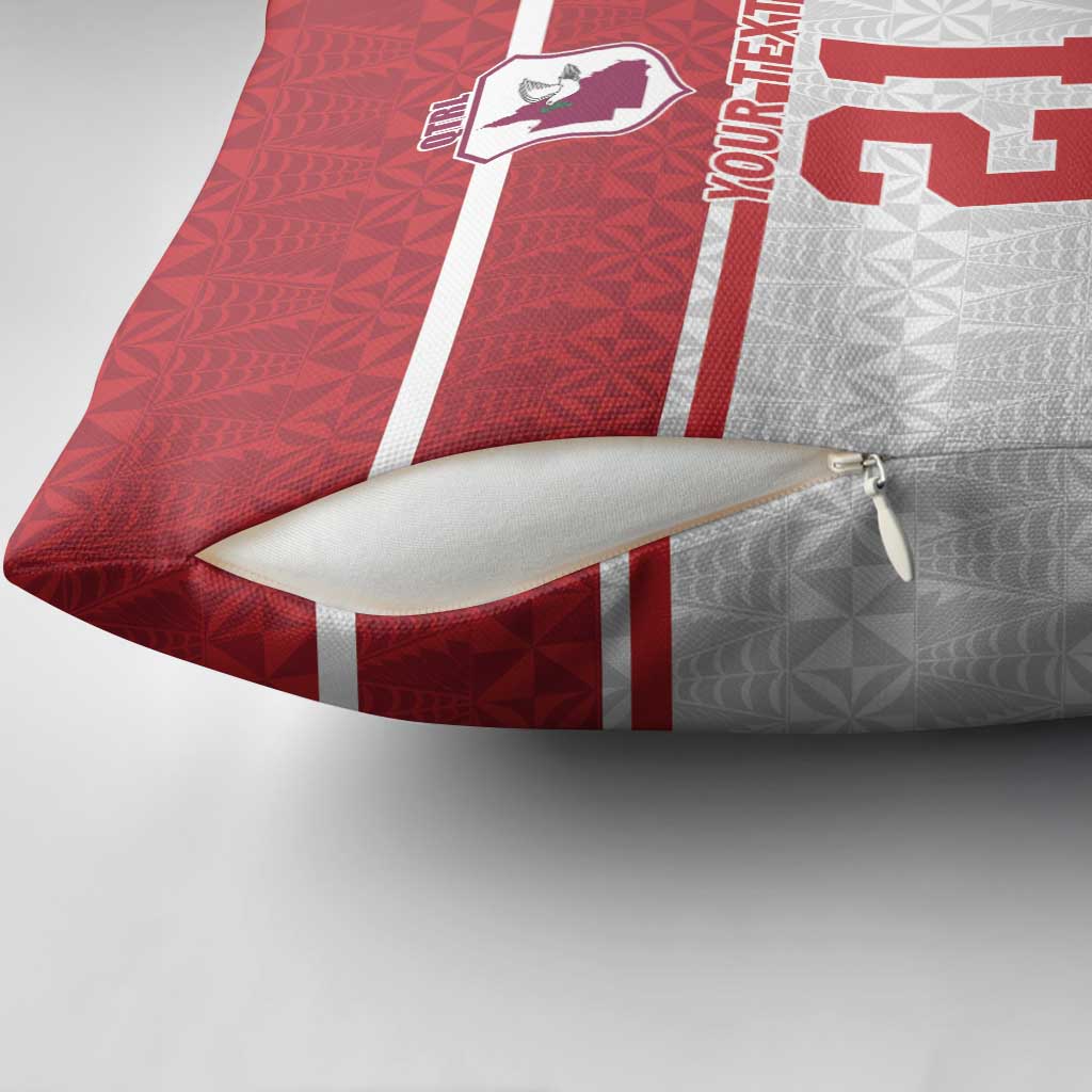 Queensland Tonga Custom Pillow Cover QLD with Tongan Ngatu Pattern - Polynesian Pride