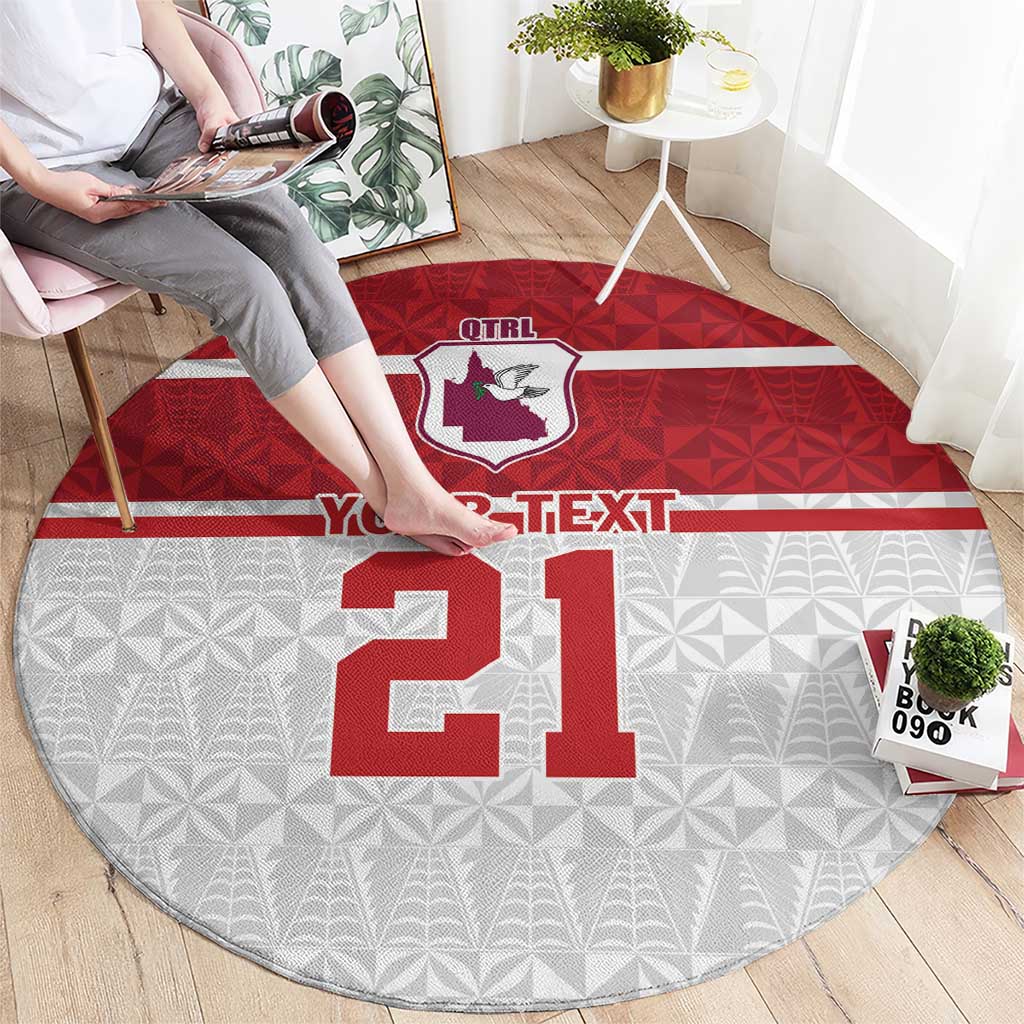 Queensland Tonga Custom Round Carpet QLD with Tongan Ngatu Pattern