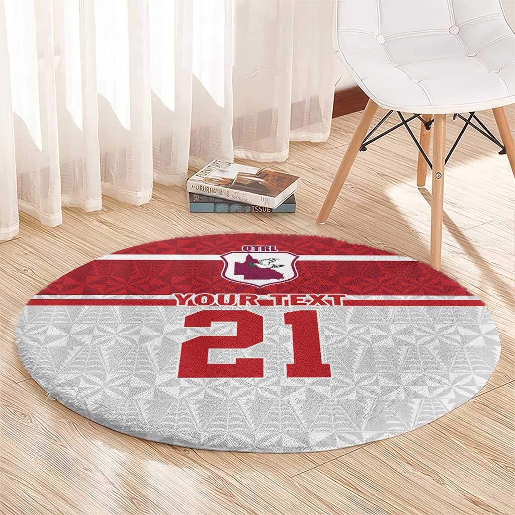 Queensland Tonga Custom Round Carpet QLD with Tongan Ngatu Pattern