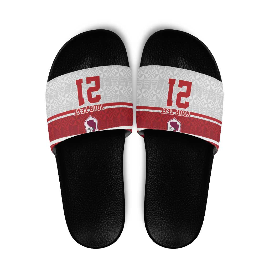 Queensland Tonga Custom Slide Sandals QLD with Tongan Ngatu Pattern - Polynesian Pride