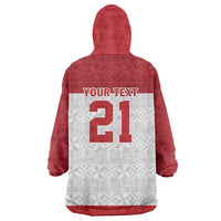 Queensland Tonga Custom Wearable Blanket Hoodie QLD with Tongan Ngatu Pattern