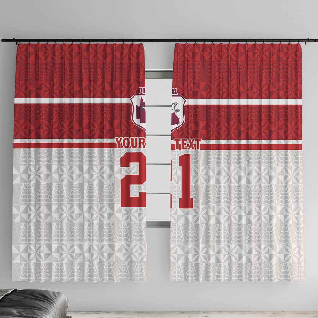 Queensland Tonga Custom Window Curtain QLD with Tongan Ngatu Pattern