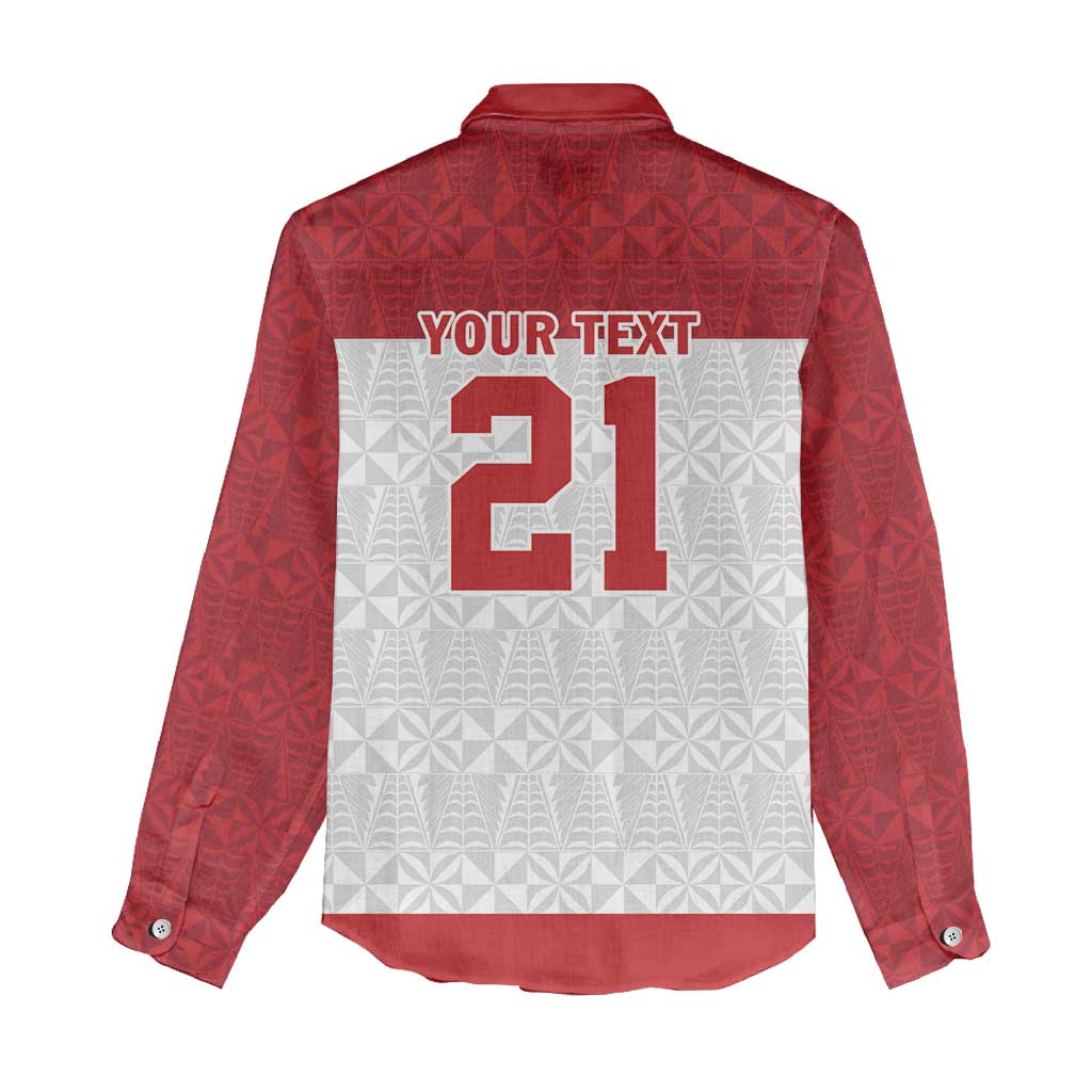 Queensland Tonga Custom Women Casual Shirt QLD with Tongan Ngatu Pattern