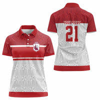 Queensland Tonga Custom Women Polo Shirt QLD with Tongan Ngatu Pattern