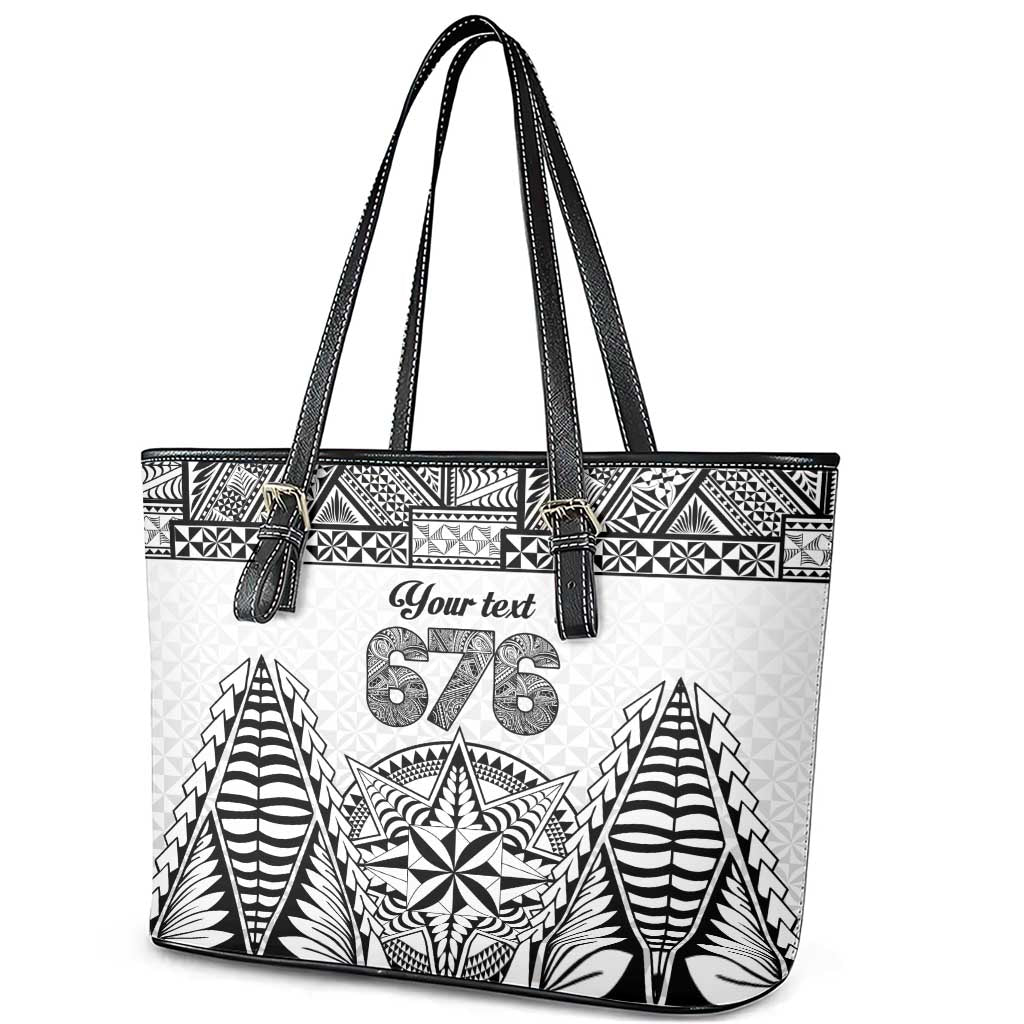 Personalised Tonga 676 Leather Tote Bag Tribal Kupesi Ngatu Unique