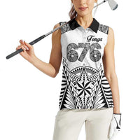 Personalised Tonga 676 Women Sleeveless Polo Shirt Tribal Kupesi Ngatu Unique