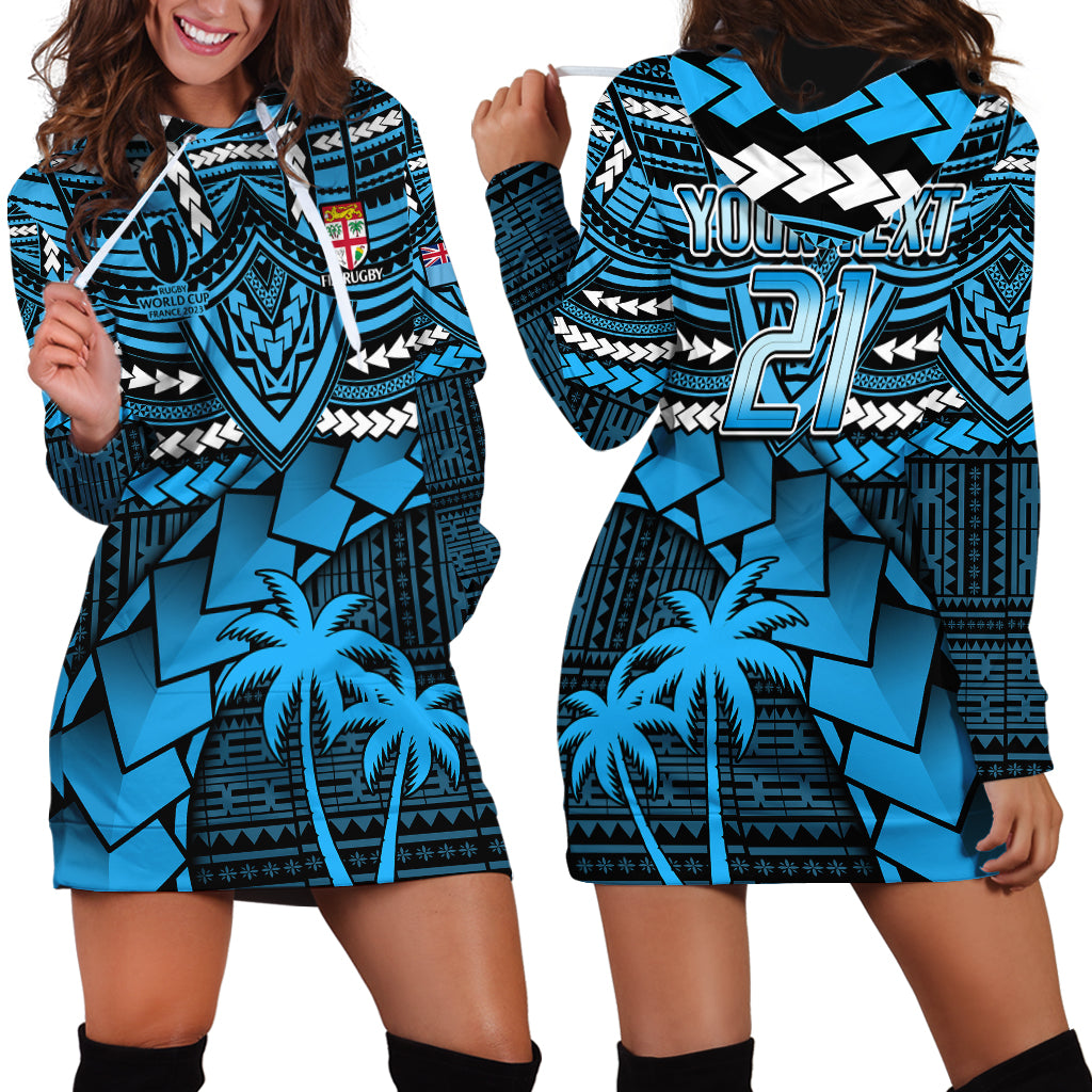 Custom Fiji Rugby Hoodie Dress Go Fijian Tapa Arty with World Cup Vibe LT9 - Polynesian Pride