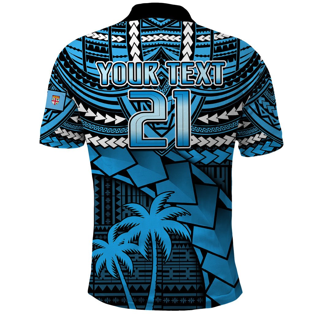 Custom Fiji Rugby Polo Shirt Go Fijian Tapa Arty with World Cup Vibe LT9 - Polynesian Pride