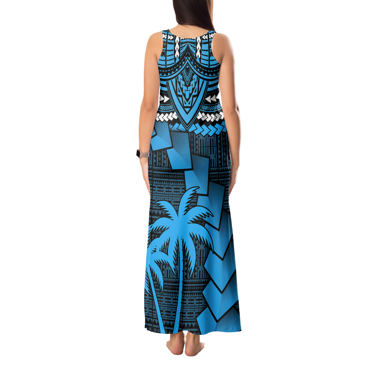 Custom Fiji Rugby Tank Maxi Dress Go Fijian Tapa Arty with World Cup Vibe LT9 - Polynesian Pride