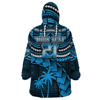 Custom Fiji Rugby Wearable Blanket Hoodie Go Fijian Tapa Arty with World Cup Vibe LT9 - Polynesian Pride