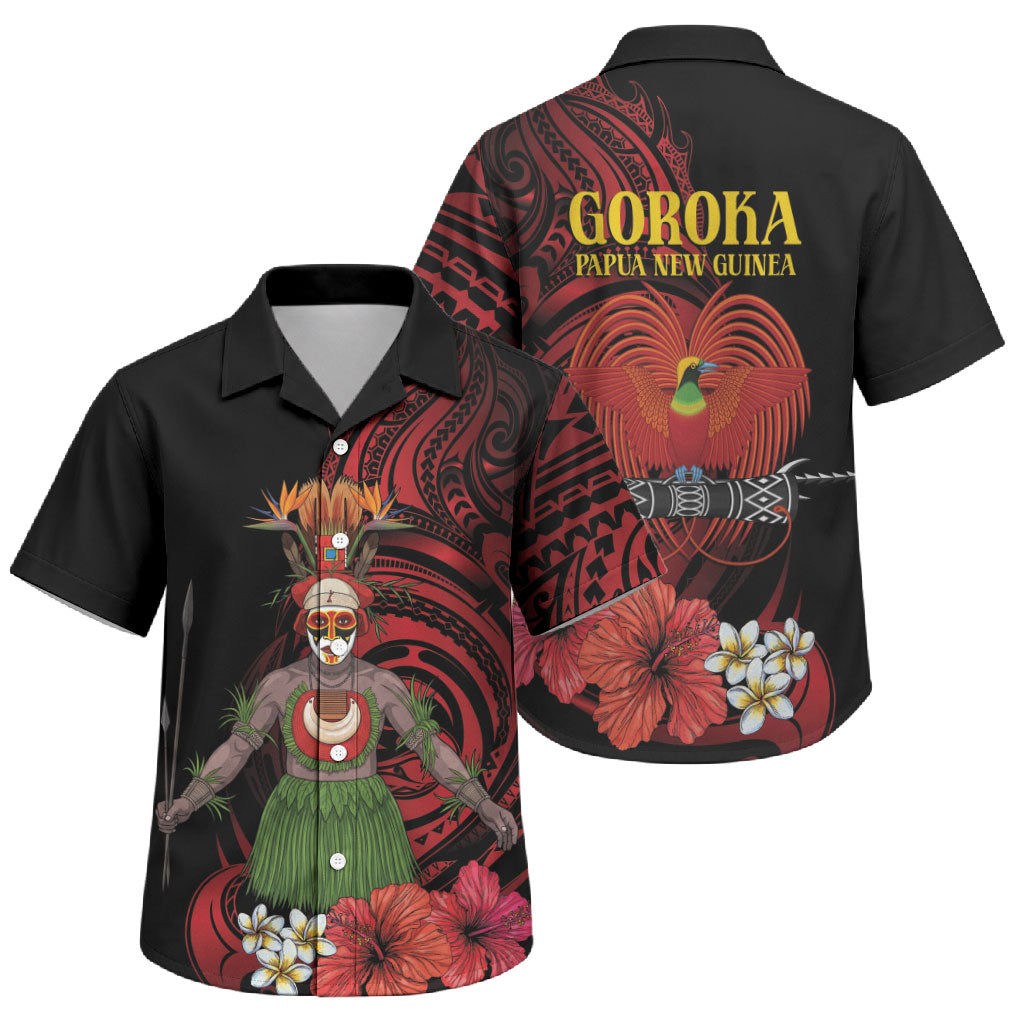 Huli Wigmen Tribe Hela Province Family Matching Puletasi and Hawaiian Shirt Papua New Guinea Indigenous Pattern LT9 Son's Shirt Black - Polynesian Pride