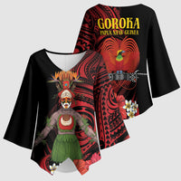 Huli Wigmen Tribe Hela Province Kimono Sleeve Blouse Papua New Guinea Indigenous Pattern LT9 - Polynesian Pride