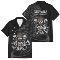 Skeleton Tribe Simbu Province Family Matching Tank Maxi Dress and Hawaiian Shirt Papua New Guinea Indigenous Pattern LT9 Dad's Shirt - Short Sleeve Black - Polynesian Pride